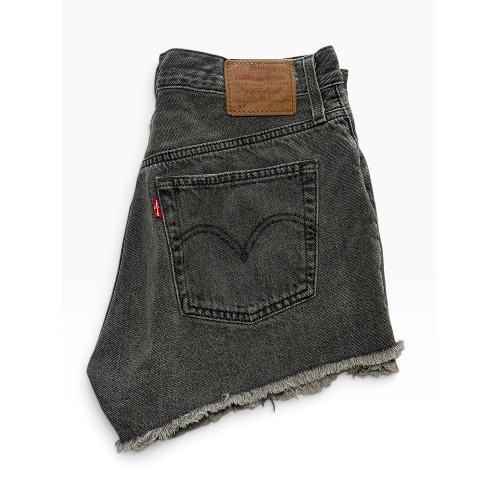 Levis Premium 501 Original Cut Off Denim Shorts Black Gray W28 56327-0070